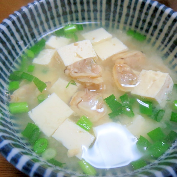 あさり缶で味噌汁